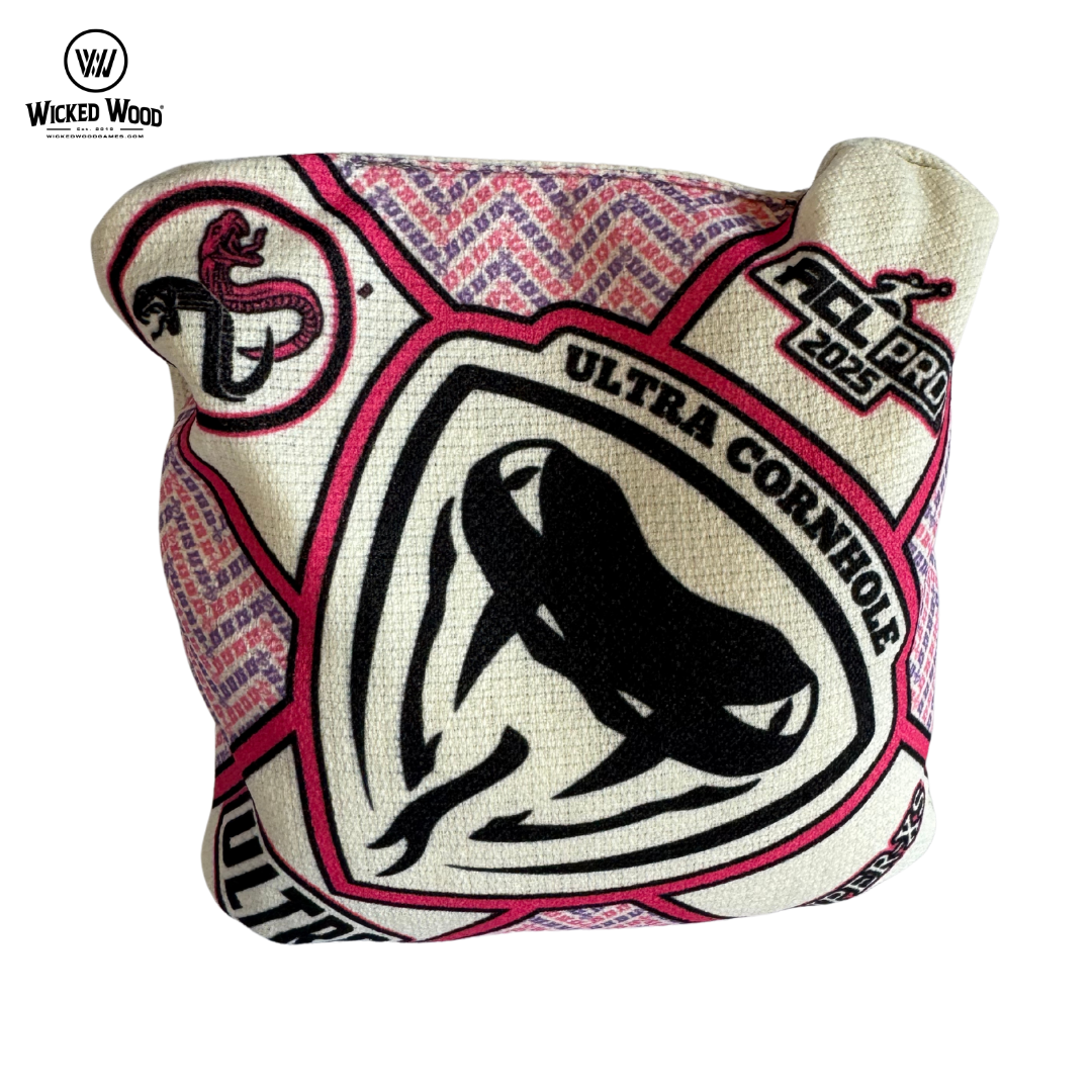 Ultra Viper 2025 - XS - 1x4 Cornhole Bags Cornhole Bags Ultra Cornhole Pink/White