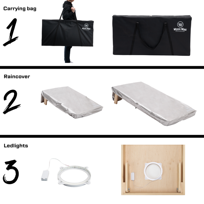Cornhole Set met Eigen Design - Enkel Board Cornhole sets Wicked Wood Games