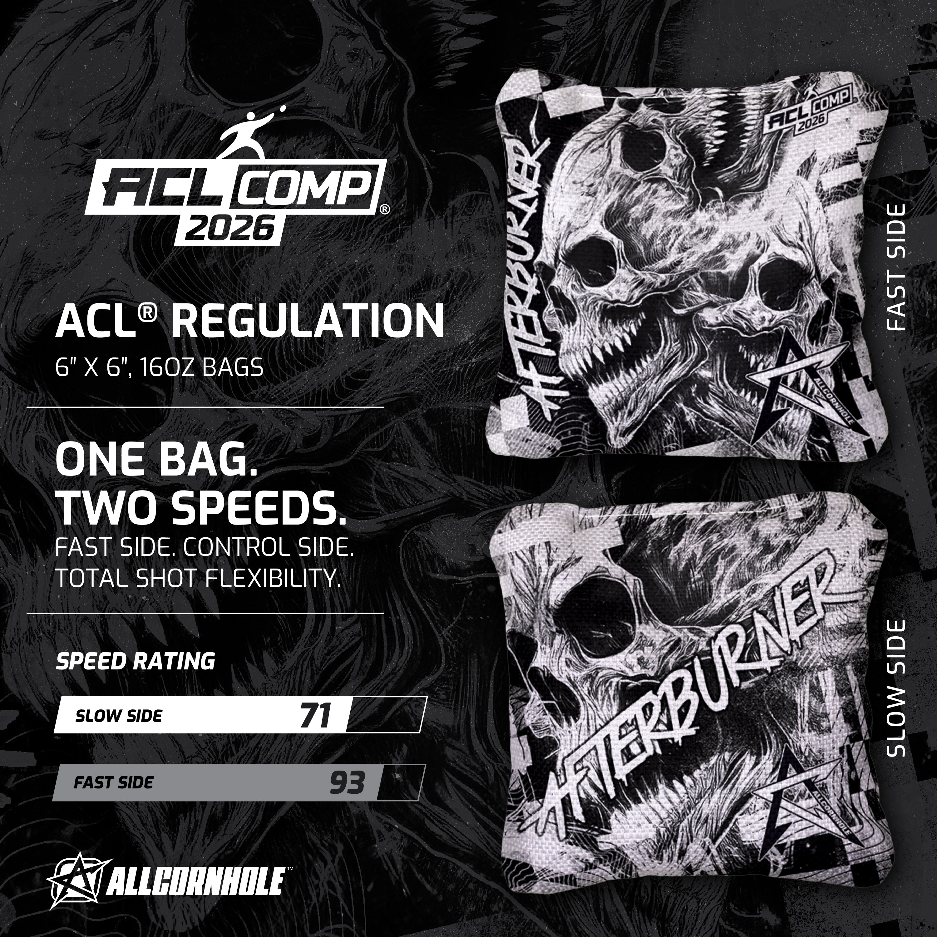 ALLCORNHOLE - AFTERBURNER 2026 - ACL COMP - 1x4 Cornhole Bags